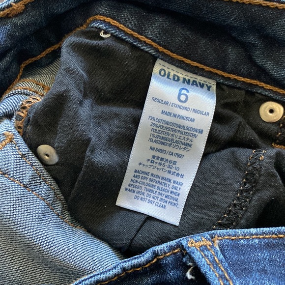 🎁 3 for $15. Old Navy dark denim zipped bottom Rockstar Skinny Jeans size 6 - Picture 4 of 5